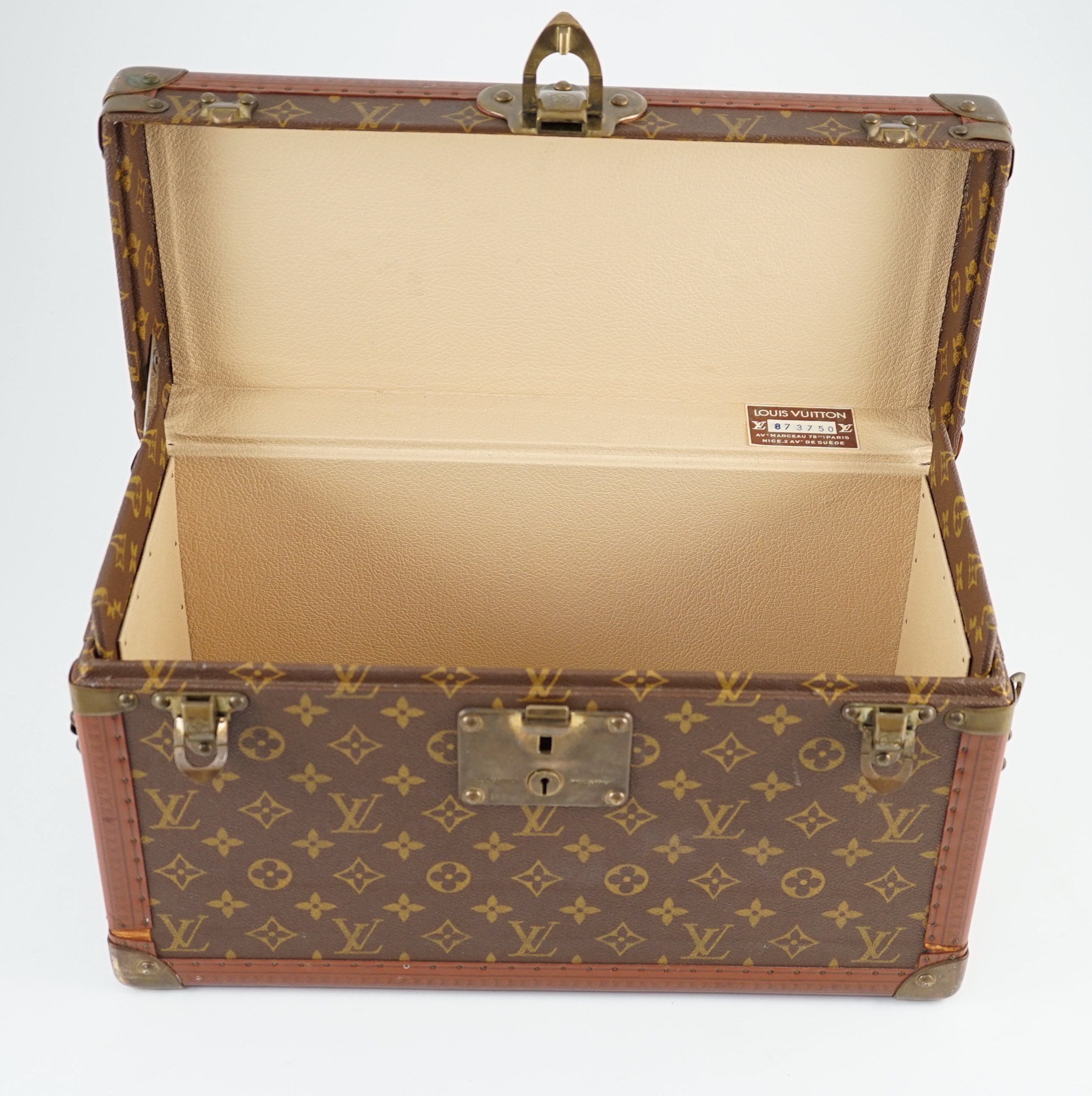 A Louis Vuitton train case, no.873750 Width 41cm. Depth 18cm. Height 24cm.